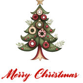 Elegant Artistic Christmas Tree Greeting Template Feestdagenkaart