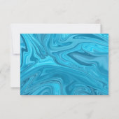 Elegant Artistiek Blauw Abstract Verfbruiloft RSVP Kaartje (Achterkant)
