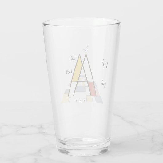 Elegant artistiek briefmonogram. Brief A Glas (Achterkant)