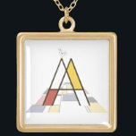 Elegant artistiek briefmonogram. Brief A Goud Vergulden Ketting<br><div class="desc">Elegant, grappig artistiek monogram. Hier is de letter "A". Modernistische stijllijn en artistieke versiering in kleur, de grappige vogel zit op de letter. Het artistieke veld onder de letter. Uniek, eenvormig ketting voor vrouwen. U kunt een andere productstijl kiezen. U kunt dit ontwerp naar een ander product van uw keus...</div>