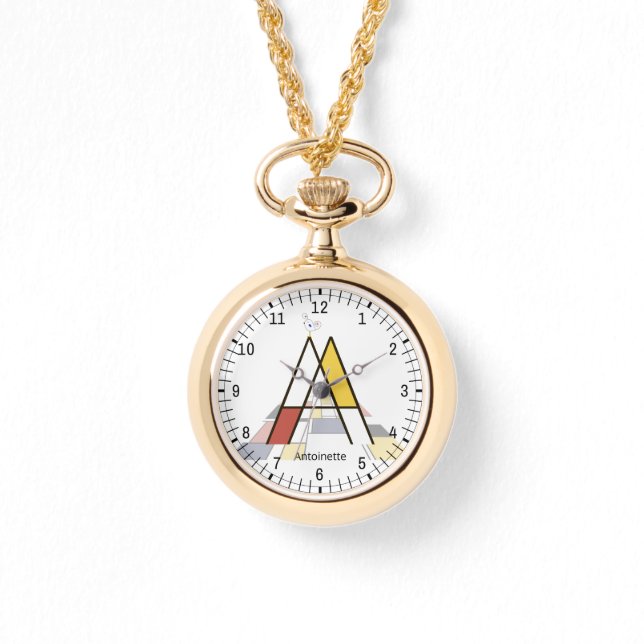 Elegant artistiek briefmonogram. Brief A Horloge (Voorkant)