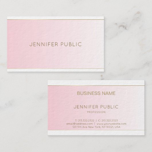 Elegant artistiek design Trendy Modern Plain Luxur Visitekaartje (Voorkant / Achterkant)