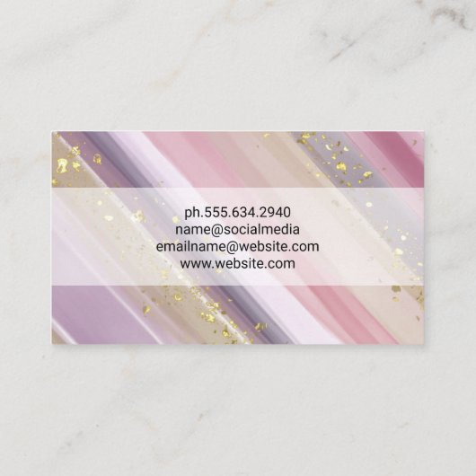 Elegant artistiek geborsteld | Goudsoorten Visitekaartje (Achterkant)