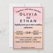 Elegant artistiek roze Sinaasappel Abstract bruilo Kaart (Voorkant)