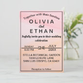 Elegant artistiek roze Sinaasappel Abstract bruilo Kaart (Staand voorkant)