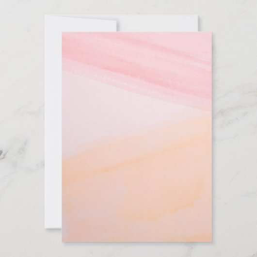 Elegant artistiek roze Sinaasappel Abstract bruilo Kaart (Achterkant)