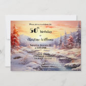 Elegant artistiek volwassen winter verjaardagsfees kaart (Voorkant)