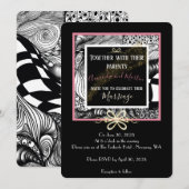 Elegant artistiek zwart wit goud en stoffig roos (Voorkant / Achterkant)