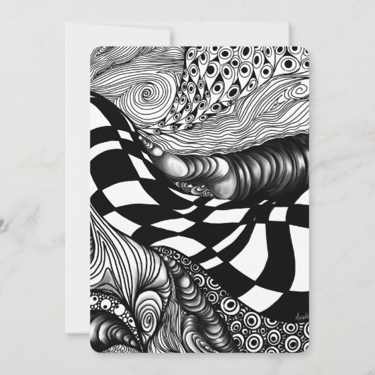 Elegant artistiek zwart wit goud en stoffig roos (Achterkant)