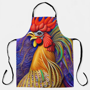 Elegant artistieke Waterverf Royal Pastel Rooster Schort