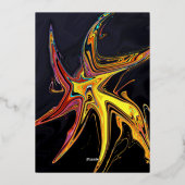 Elegant Artsy Abstract Modern Minimal Gold Wedding Folie Uitnodiging (Achterkant)