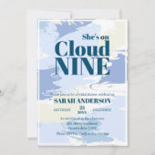 Elegant Artsy Blue Cloud Nine Vrijgezellenfeest Kaart (Voorkant)