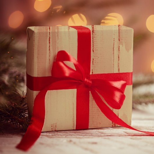 Elegant Artsy Golden Brushstrokes Donkerrood en go Cadeaupapier