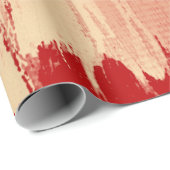 Elegant Artsy Golden Brushstrokes Donkerrood en go Cadeaupapier (Rol Hoek)