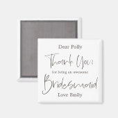 Elegant Arty Script Dank u wel Bridesmaid Gift Magneet (Voorkant / Achterkant)