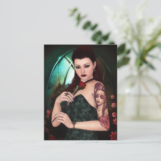 Elegant as a Rose Postcard Briefkaart (Staand voorkant)