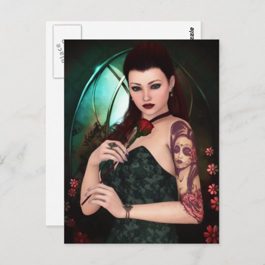 Elegant as a Rose Postcard Briefkaart (Voorkant / Achterkant)