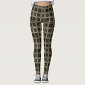 Elegant Ash Gray Gecontroleerde Leggings van het p (Voorkant)