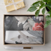 Elegant Asian Girl Raven Butterfly Decoupage Tissuepapier (Geschenk)