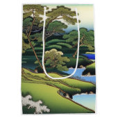 Elegant Asian Landscape Medium Cadeauzakje (Achterkant)