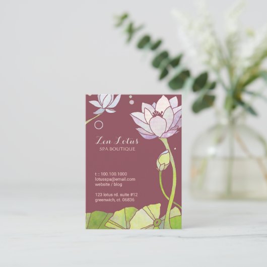 Elegant Asian Lotus Yoga of Spa Visitekaartje (Staand voorkant)