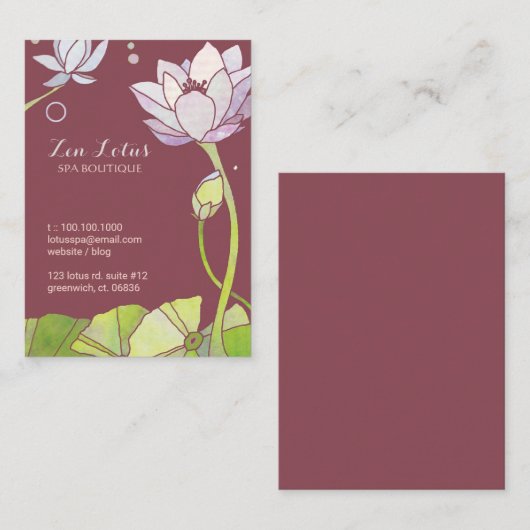 Elegant Asian Lotus Yoga of Spa Visitekaartje (Voorkant / Achterkant)