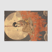 Elegant Asian Moon Sitter Decoupage Crafting