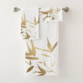 Elegant Asian white Gold Bamboe bad Bad Handdoek (Insitu)