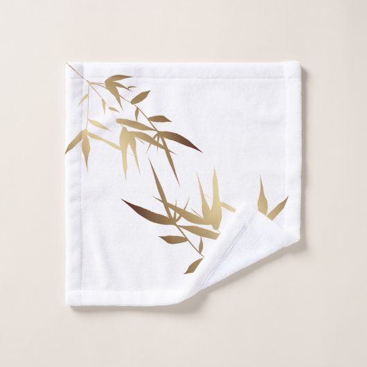 Elegant Asian white Gold Bamboe bad Bad Handdoek (Wasdoekje)