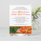 Elegant Asiatic Lily Wedding Invitation Kaart (Staand voorkant)