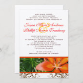 Elegant Asiatic Lily Wedding Invitation Kaart (Voorkant / Achterkant)