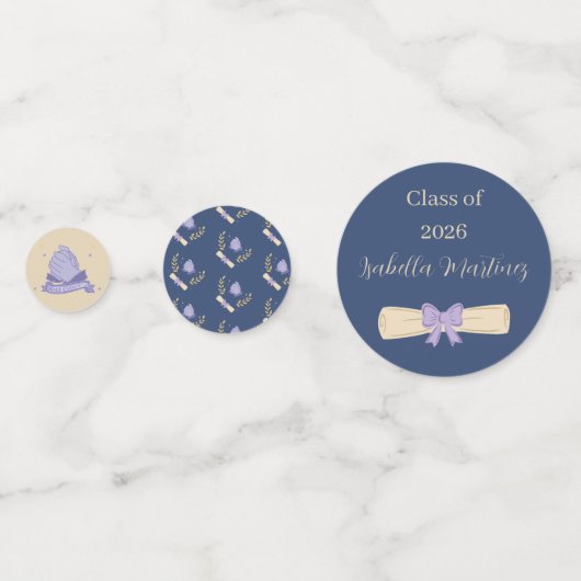Elegant ASL Felicitaties Afstuderen Confetti (Voorkanten)