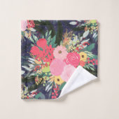 Elegant Astral Aura Winter Floral & Gold Stippen Bad Handdoek (Wasdoekje)