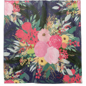 Elegant Astral Aura Winter Floral & Gold Stippen Douchegordijn (Voorkant)