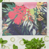 Elegant Astral Aura Winter Floral & Gold Stippen Theedoek (Gevouwen)