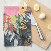 Elegant Astral Aura Winter Floral & Gold Stippen Theedoek (Quarter Fold)