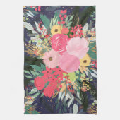 Elegant Astral Aura Winter Floral & Gold Stippen Theedoek (Verticaal)