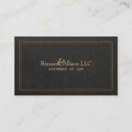 Elegant Attorney Faux Black Linen Visitekaartje