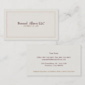 Elegant Attorney Ivory Professional Traditional Visitekaartje (Voorkant / Achterkant)