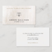 Elegant Attorney Ivory White Marble Visitekaartje (Voorkant / Achterkant)