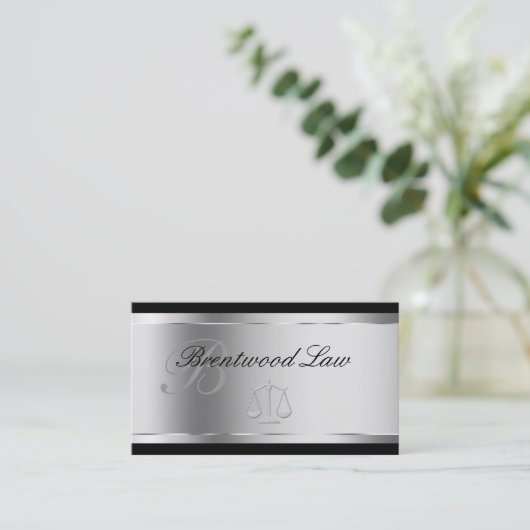Elegant Attorney Monogram Visitekaartjes (Staand voorkant)