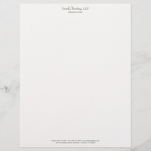 Elegant Attorney of Law Simple White Letterhead Briefhoofd Ontwerp (Voorkant)