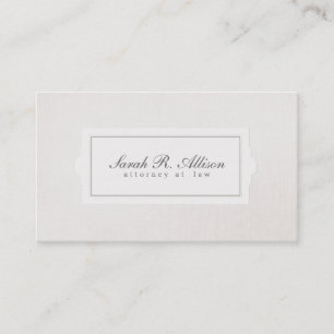 Elegant Attorney Plaque Style Beige Linen Kijk uit Visitekaartje