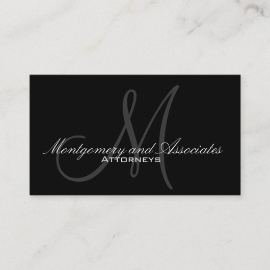Elegant Attorney Visitekaartjes met monogram (Voorkant)