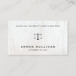 Elegant Attorney White Wood Visitekaartje