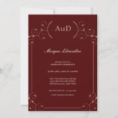 Elegant AuD Gold Burgundy Afstuderen Kaart (Voorkant)