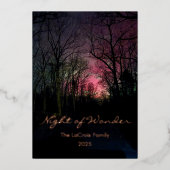 Elegant Aurora Christmas - Night of Wonder Folie Feestdagenkaart (Voorkant)