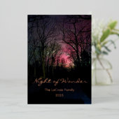 Elegant Aurora Christmas - Night of Wonder Folie Feestdagenkaart (Staand Voorkant)