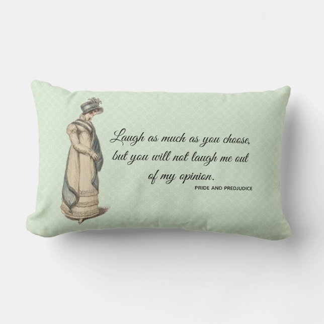 Elegant Austen Pride and Prejudice quote gestriped Kussen (Voorkant)