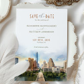 Elegant Austin, Texas Save-the-Date Kaart